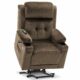MCombo Large Triple Motor Power Lift Recliner Chair with Massage and Heat for Elderly People, Adjustable Headrest, Infinite Position, USB Ports, Fabric 7662 (Brown, Large) Large Brown product image