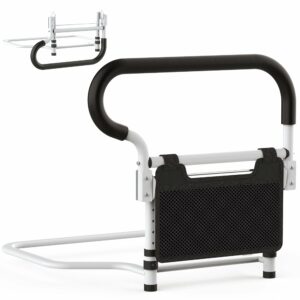 Bed Assist Rail for Elderly - ASTM F3186 Certified Safety, Adjustable Height & Tool-Free Setup,Foldable Bed Rail for Seniors, Hospital & Home Care, Non-Slip Handle with Storage Pouch product image