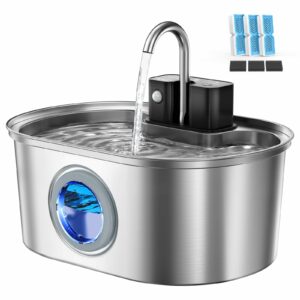 PEKTACO 108oz Stainless Steel Cat Water Fountain (Wireless)