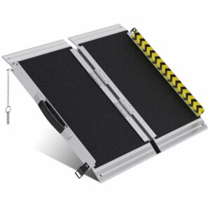 WHALEMOTOR 2FT Aluminum Folding Wheelchair Ramp 600LBS
