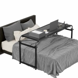 Elevon Overbed Table with Wheels for King Queen Bed