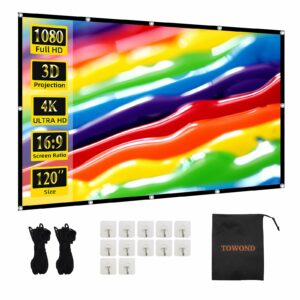 TOWOND 120-Inch 16:9 HD 4K Projector Screen