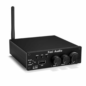 Fosi Audio BL20C Bluetooth 5.0 Stereo Audio Receiver Amplifier 320 Watts 2.1 CH Mini Hi-Fi Class D TDA7498E Integrated Amp U-Disk Player for Home Passive Speakers Powered Subwoofer(with Power Supply) product image