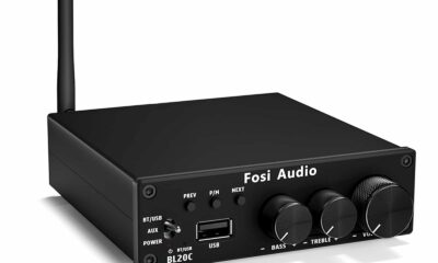 Fosi Audio BL20C Bluetooth 5.0 Stereo Audio Receiver Amplifier 320 Watts 2.1 CH Mini Hi-Fi Class D TDA7498E Integrated Amp U-Disk Player for Home Passive Speakers Powered Subwoofer(with Power Supply) product image