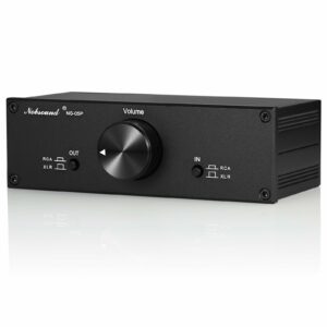 Nobsound Mini Fully-Balanced/Single-Ended Passive Preamp; Hi-Fi Pre-Amplifier; XLR/RCA Volume Controller for Active Monitor Speakers (Black) product image