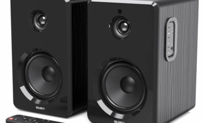 Majority D40 Active Bookshelf Speakers | Powered Stereo Studio Speakers | Powerful Amplified 2.0 Channel Sound | Bluetooth, Optical, RCA, USB & Aux Playback | Digital Controls | HiFi Speakers product image