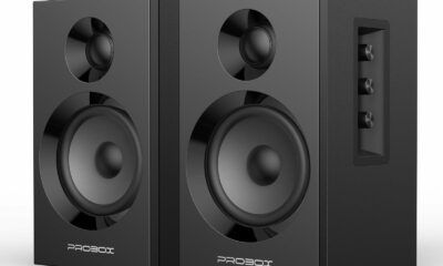BT16 60W Powered Bookshelf Speakers, HiFi Computer Gaming Monitors with Bluetooth 5.3 & 24-Bit USB DAC, 3.5" Woofer, 1" Silk Dome Tweeter, Adjustable Bass/Treble - Black product image