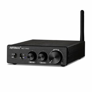AIYIMA A07 Pro TPA3255 Stereo Amplifier Bluetooth 5.2 300Wx2 HiFi Class D Amp 2.0/2.1 Channel Audio Power Amp for Home Audio Speaker with Bass Treble knobs& 3.5mm Line Output,Supports 24-48V product image