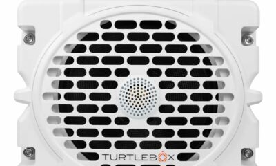 Turtlebox Grande: Loud! Outdoor Portable Bluetooth 5.4 Speaker | Rugged, Waterproof, Ultra-Portable | Plays to 126db, Deep Bass, Shockproof, Unlimited Pairing for Full Stereo Experience, White White Black Handle product image