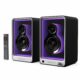 BESTISAN 50W*2 Active Bookshelf Speakers with Dynamic Light Effect, 3" Bass Computer Speakers with ARC/Optical/RCA/BT 5.2/USB/SUB Out Input for Turntable, PC, TV and Phone. product image