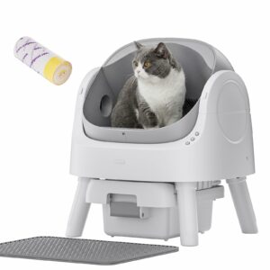 PetPivot Automatic Litter Box for Cats, Open-Top Design with Safety Sensors, Includes Liners and Litter Mat, Suitable for Multi-Cat Homes, Grey product image