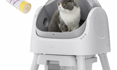 PetPivot Automatic Litter Box for Cats, Open-Top Design with Safety Sensors, Includes Liners and Litter Mat, Suitable for Multi-Cat Homes, Grey product image