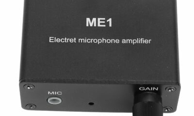 Adjustable Gain Electret Microphone Amp, 3.5mm Input Sound Preamplifier ME1, Built in Bias, Output 3.5mm Interface, 0-20db Gain, DC5-12V Power Supply product image