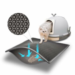 Pieviev Cat Litter Mat Double Layer Waterproof Urine Proof Trapping Mat 1 Pack (Gray, 24x15 Inch (Pack of 1)) Gray 24x15 Inch (Pack of 1) product image