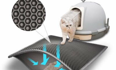 Pieviev Cat Litter Mat Double Layer Waterproof Urine Proof Trapping Mat 1 Pack (Gray, 24x15 Inch (Pack of 1)) Gray 24x15 Inch (Pack of 1) product image