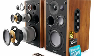 Majority Powered Bookshelf Speakers | 5.3 Bluetooth Stereo Speakers | 100W Active Bookshelf Speakers | Powered Studio Monitor Speakers with Xtra Bass & 3 Drivers D100 product image