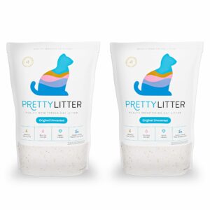 PrettyLitter Health Monitoring Cat Litter (Unscented, Non Clumping) | Lightweight & Low Tracking, Color Changing Silica Gel Crystals, Advanced Odor Control — 6 Lbs, Pack of 2 (Two Month Supply) 6 LB (Pack of 2) Unscented product image