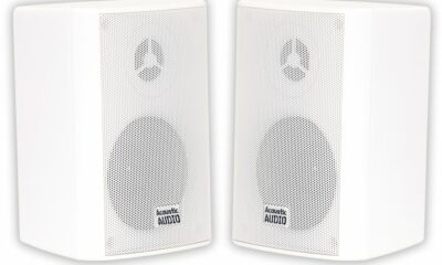 Acoustic Audio by Goldwood AA351W 2 Way High Performance Indoor Outdoor 500W Speakers with Powerful Bass (1 Pair, White) White Speakers product image