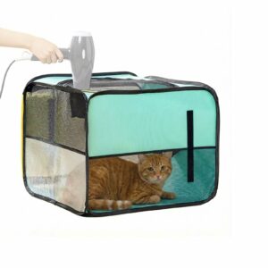 AiVIE Pet Hair Drying Box 20.5x20.5x15.7in Portable Grooming Crate