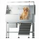 46" Heavy Duty Dog Washing Station - 304 Stainless Steel Pet Bathing Tub with Right Side Ramp, Elevated Grooming Sink with Storage Drawer & Removable Floor Grate, Outdoor Ready for Large & Medium Dogs 46“ Right Ramp product image