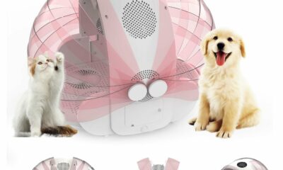 Foldable Smart Pet Dryer Box with 8 Fan 4 Speed, Automatic Cat Dryer Box Time-Setting Temperature Control, Small Dog Drying Box, Cat Hair Blow 360° Ultra Quiet (PINK) product image