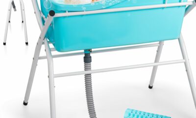 Dog Bath Tub, Portable Dog Washing Bathing Station, Elevated Foldable Dog Bath for Shower and Grooming, 3 Adjustable Height Pet Tub for Small and Medium Size Dogs, Indoor and Outdoor (Patent Design) blue product image