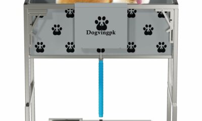 Foldable Elevated Dog Bathtub with Drain 300 lb Capacity Portable Pet Shower Wash Station for Bathing Grooming Small Medium and Large Dogs, and Indoor Outdoor Use (2 PVC-TUB-L) product image