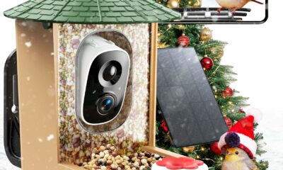 Smart Bird Feeder with Camera with AI Identify Birds Species & Solar Panel, WiFi Birdfeeder with Cam, 2K Live View, Chew-Proof & Waterproof Design, Real-Time App Alerts, Gift for Bird Lovers, Green product image