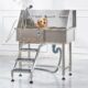 Albott 34in Stainless Steel Dog Washing Station with Non-Slip Step, Faucet, Sprayer, Professional Pet Bathtub for Small Dog, Includes Tow Rope, Easy-Clean Design for Home or Grooming Salon (Left Door) Left Ramp 34 Inch product image