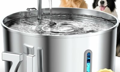 Dog Water Fountain for Large Dogs, 7L/236oz Stainless Steel Dog Fountain Water Bowl, Automatic Dog Water Bowl Dispenser Faucet Spout product image
