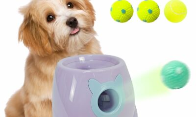 Automatic Dog Ball Launcher for Small to Medium Dogs, Interactive Pet Toy with Balls (Purple) product image