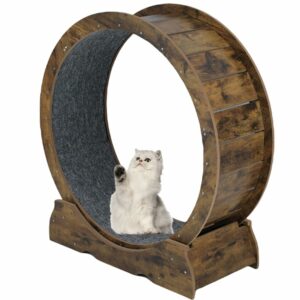 Cat Exercise Wheel for Indoor Cats - Large Running Wheel for Small Animals With Locking Mechanism (35.4"(90cm), Rusty Brown) 35.4"(90cm) rusty brown product image