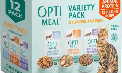 Optimeal Wet Cat Food Variety Pack - Grain Free Tender Morsels, High Protein Premium Nutrition Made with Natural European Ingredients in Savory Gravy, Adult Cat Food Wet Pouches 3oz Pouch (Pack of 12) Variety Pack 3 Ounce (Pack of 12) product image
