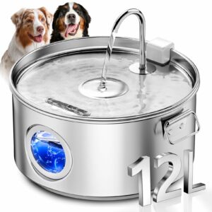 DCIOGAT 3.2Gal Stainless Steel Pet Water Fountain