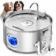 Dog Water Fountain for Large Dogs, 3.2Gal/406oz/12L Stainless Steel Pet Water Fountain, Quiet Dog Water Bowl Dispenser with Visible Window for Large Dog, Multi-pet Home Silver Fountain Only product image