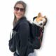 Maxine One Dog Backpack Carrier for Medium Dogs by Little Chonk | Adjustable & Ergonomic Front Facing Dog Carrier Backpack | Bult to be Safer | Pet Backpack Carrier, Featured in Wired Magazine - Black Bark After Dark Black Maxine One Medium product image