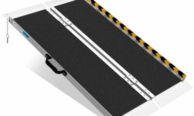 4FT Portable Wheelchair Ramp, Non-Slip Aluminum Folding Handicap Ramp, Ramps for Wheelchairs for Home with Handle, Wheelchair Ramps for Home Steps/Stairs/Threshold/Doorways/Scooter, 600LBS Capacity 4FT (Usable height 4-12 inch) product image