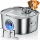 Dog Water Fountain Stainless Steel, 11L/2.8Gal Large Pet Water Fountain for Large Dogs Inside, Dog Fountain Water Bowl Automatic Dispenser with Visible Window & LED, Ultra Quiet for Dogs and Multi-Pet WF400 Dog Fountain product image