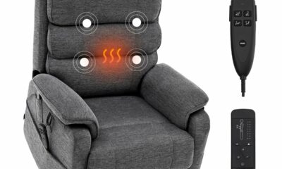 VEVOR Power Lift Recliner Chair, Dual Motor Lift Chair with Heat and Massage for Elderly, Infinite Position Adjustment Electric Recliner with 2 Anti-Fall Ropes (Medium, Dark Gray) Medium- Dark Gray product image
