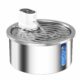 Stainless Steel Wireless Cat Water Fountain 3.2L/108oz Automatic Cat Water Dispenser 4000mAh Battery Operated Large Capacity Pet Water Fountains for Cats Dogs (Black Classic) Stainless Steel White product image