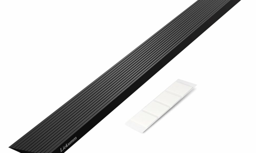 LIEKUMM 1" Rise Rubber Threshold Ramp – 2500 lbs Load Capacity Non-Slip Ramp for Doorways, Cuttable Rubber Ramp with Adhesive, Indoor Outdoor Wheelchair Curb Ramp 1"H x 3.2"W x 35.5"L product image