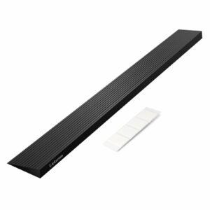 LIEKUMM 1" Rise Rubber Threshold Ramp – 2500 lbs Load Capacity Non-Slip Ramp for Doorways, Cuttable Rubber Ramp with Adhesive, Indoor Outdoor Wheelchair Curb Ramp 1"H x 3.2"W x 35.5"L product image