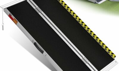 VNN Portable Wheelchair Ramp 4FT, Non-Slip Aluminum Ramps for Wheelchairs for Home, Handicap Wheelchair Ramps for Home Steps, Aluminum Loading Dock Plates, Doorways Aluminum 4FT (Usable height 4-12 inch) product image