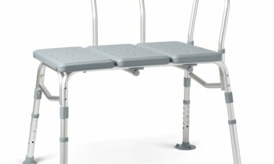 Medline Transfer Bench for Bathtubs and Showers, Adjustable Shower Bench and Bath Seat For Seniors and adults, Slip-resistant Feet, Heavy-Duty 400 lb. Weight Capacity, Tool-Free Assembly 1 Count (Pack of 1) Transfer Bench product image