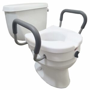 Carex E-Z Lock 5" Raised Toilet Seat with Handles (Elongated)