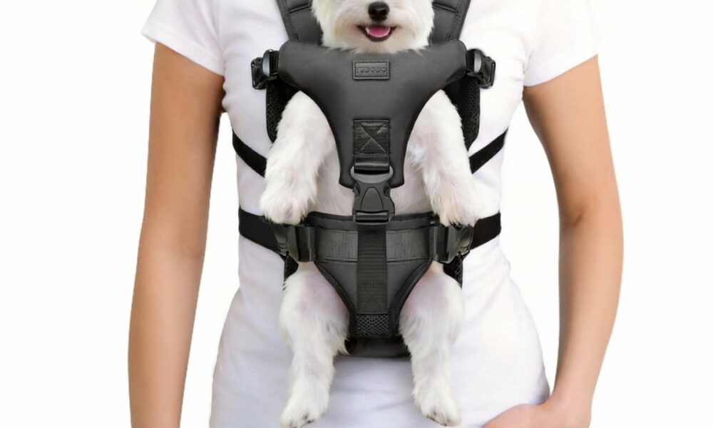 YUDODO Front Pet Carrier Backpack for Small Dogs and Cats, Secure and Breathable Mesh Travel Dog Carrier with Safety Belt, Ergonomic Support, Adjustable for Walking, Hiking (Black-Pro S) Small (6-11lbs) Black product image