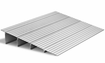 VEVOR Door Threshold Ramp 4‘’ Rise Aluminum Alloy Threshold Ramp Rated 800 lbs Load Capacity, Handicap Ramps for Home Steps for Wheelchair, Scooters, Power Chairs, Walkers, Bicycle, Tricycle 4" Rise product image