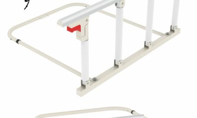 Bed Rails for Elderly Adults Safety, Folding Bedside Assist Rail Handle, Collapsible Bed Fence Preventing Falling for King, Queen, Full, Twin (with Crash Cushion) White-round Pipe product image