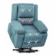 COMHOMA Electric Power Lift Chairs Recliners for Elderly,Recliner Chair with Massage and Heat,2 Side Pockets, USB Ports, Fabric(Blue) Blue Textile product image