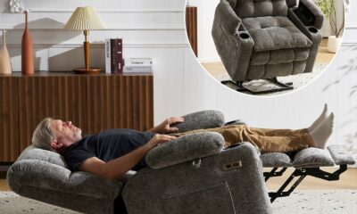 Power Lift Recliner Chair for Elderly with Massage and Heat, Dual Motor Electric Lift Chair with Arm Storage, Lay Flat Recliner for Big and Tall, Infinite Position, Gray Grey 26'' inches product image